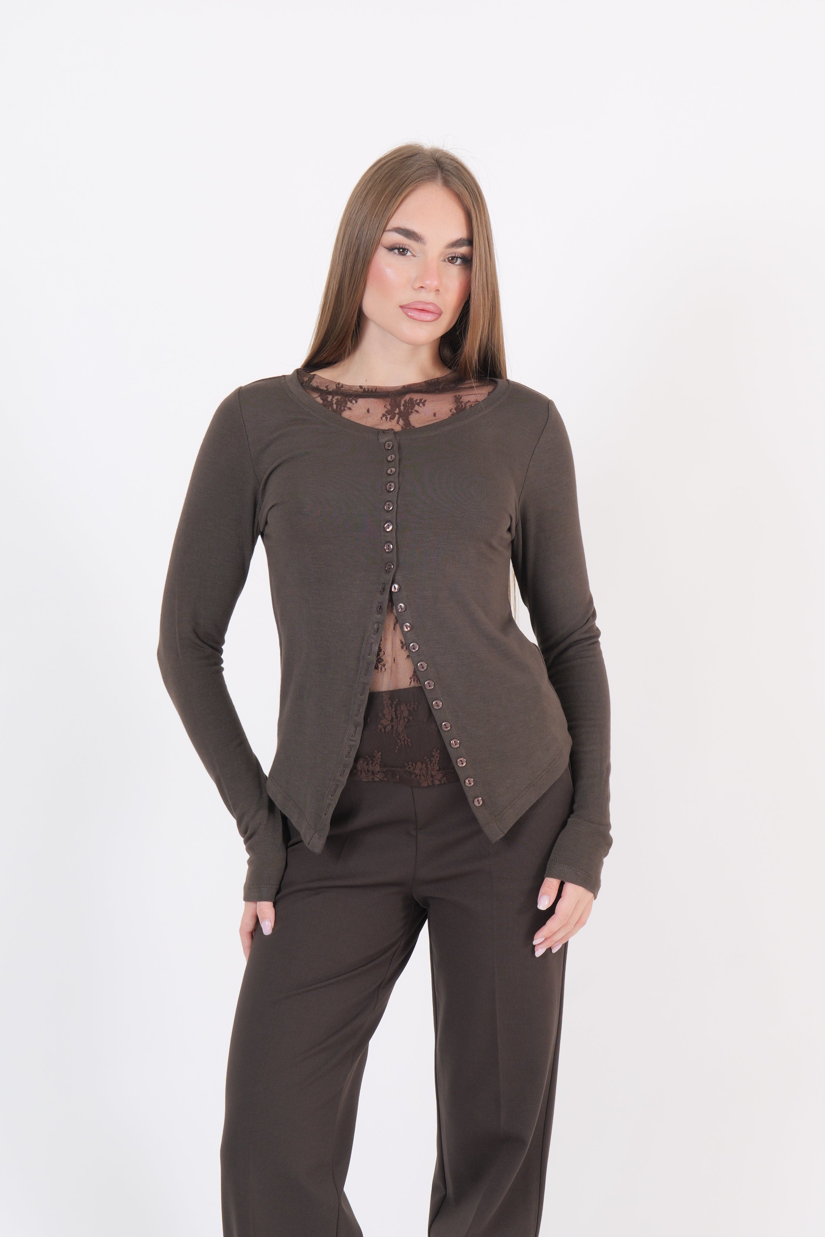 MAGLIA TWIN SET EBANO