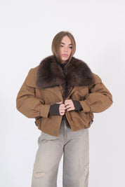 GIACCA COLLO PELLICCIA  KAKI