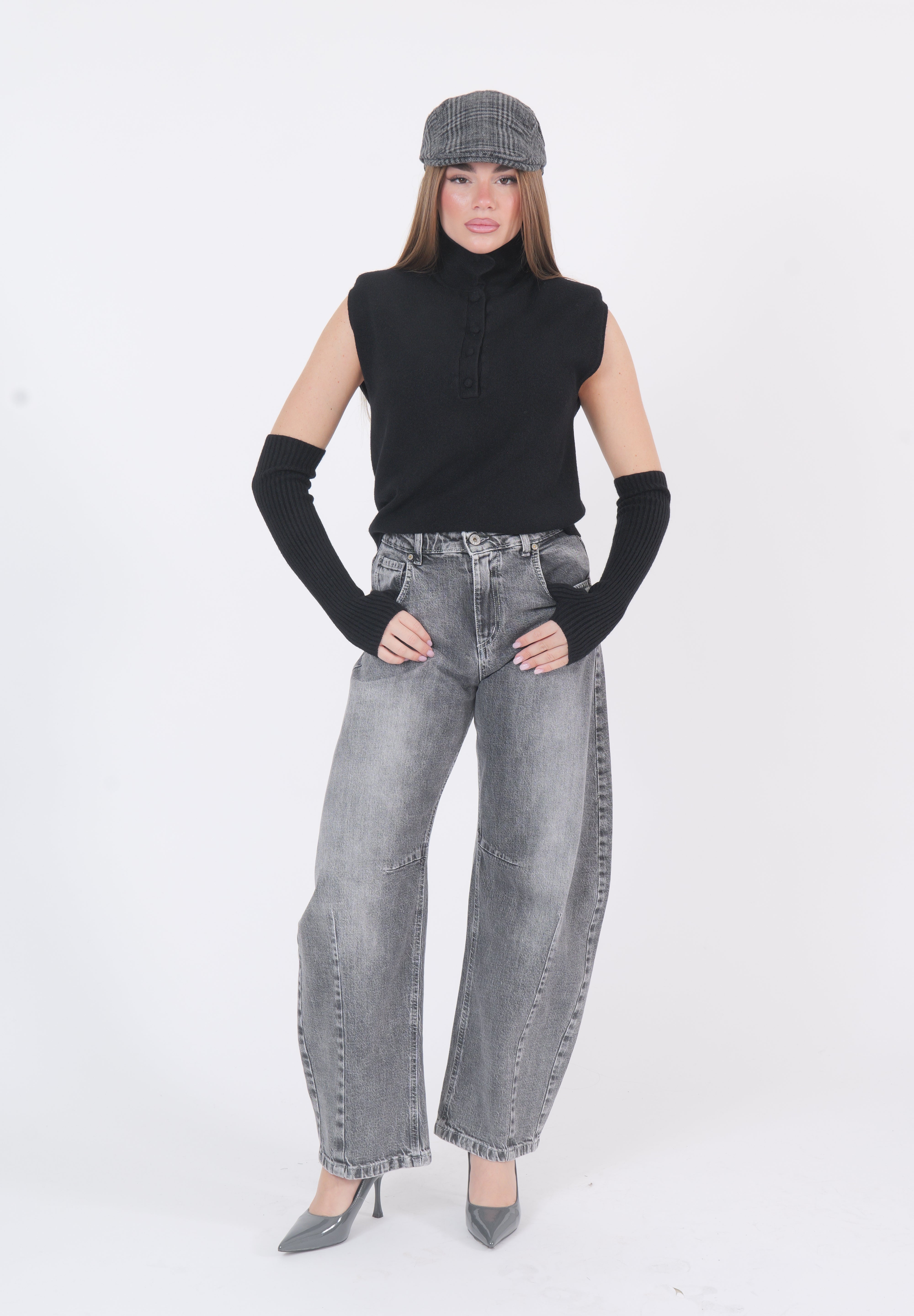 MAGLIA MANICOTTI NERA DIXIE