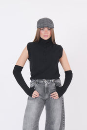 MAGLIA MANICOTTI NERA DIXIE