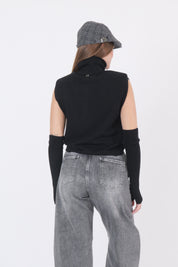MAGLIA MANICOTTI NERA DIXIE