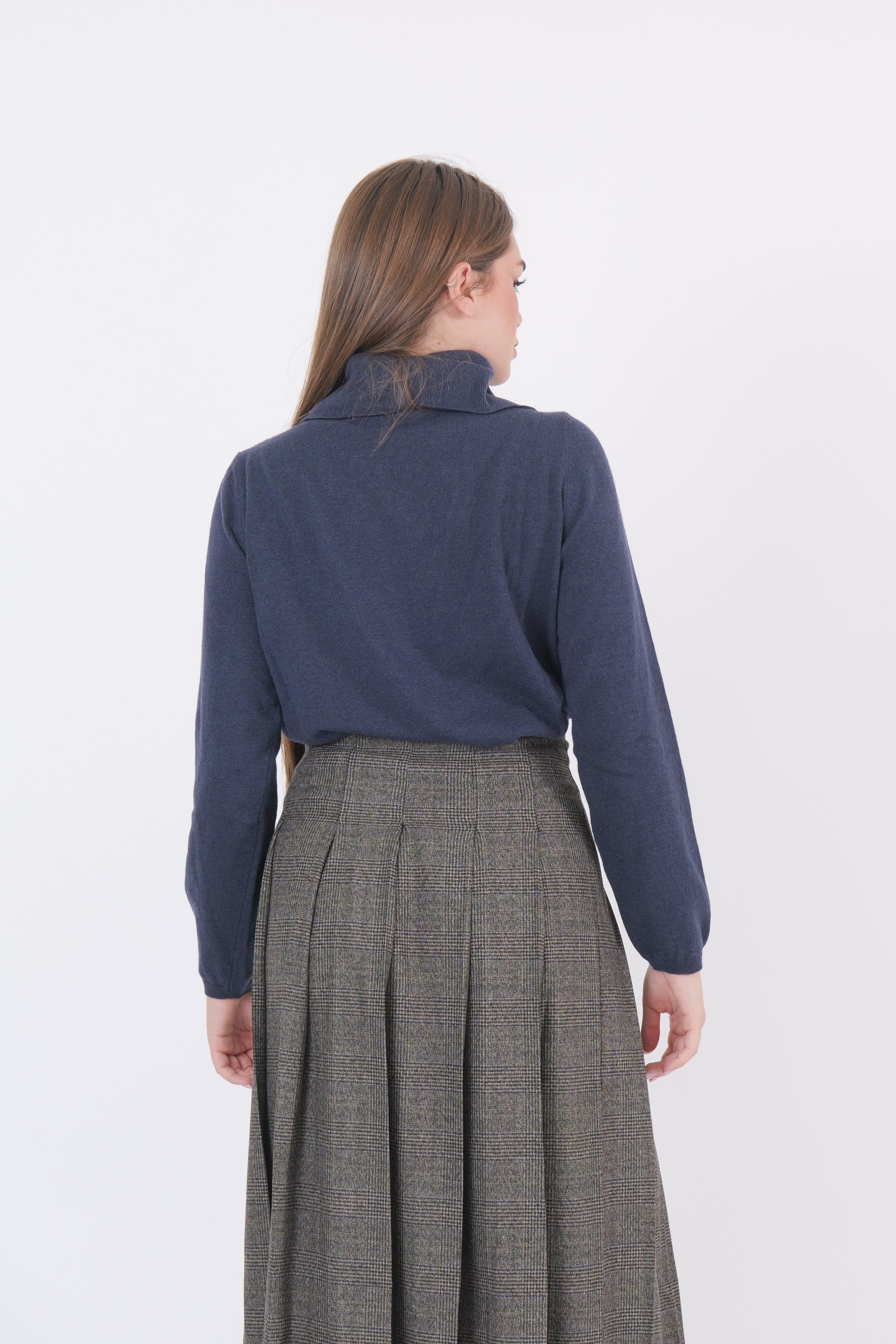 MAGLIA COLLO ALTO BLU