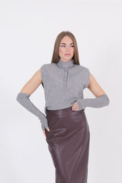MAGLIA MANICOTTI GRIGIO DIXIE