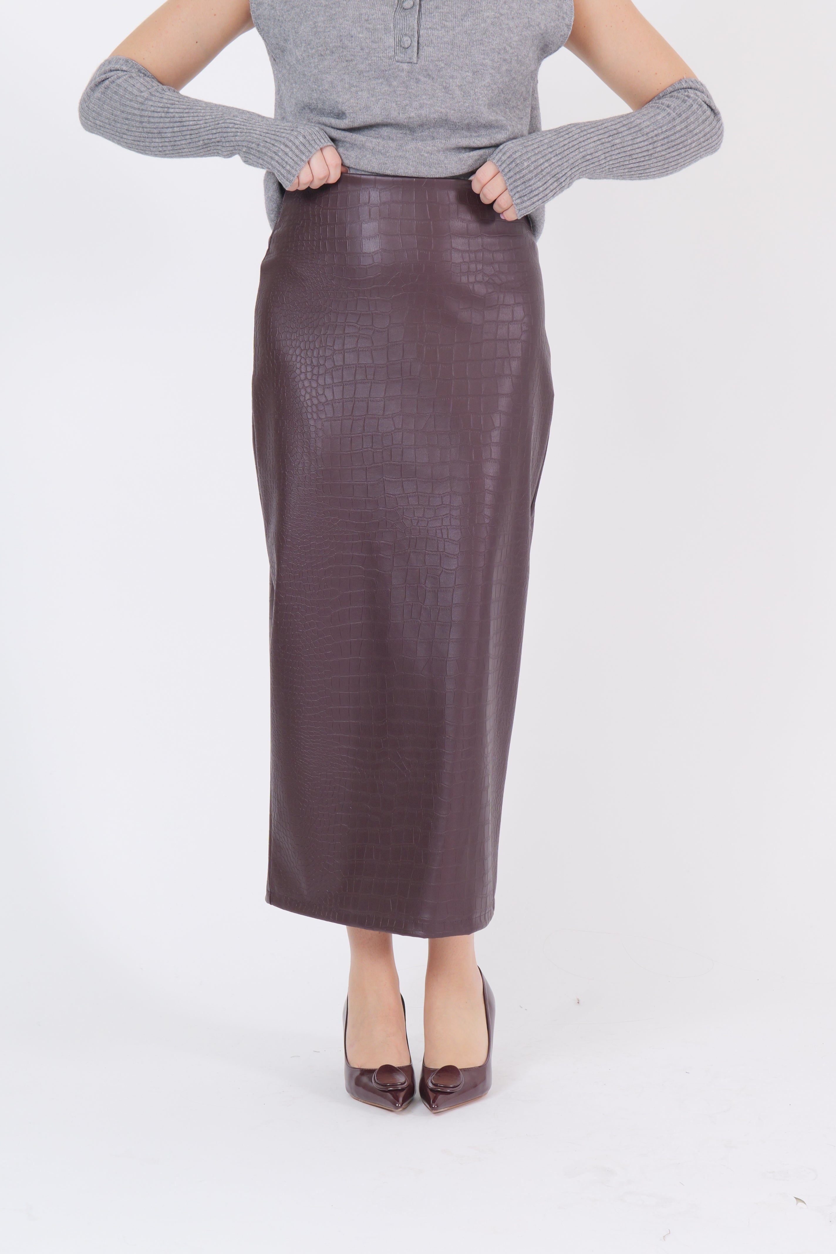 LONGUETTE ECOPELLE COCCO BORDEAUX