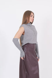 MAGLIA MANICOTTI GRIGIO DIXIE