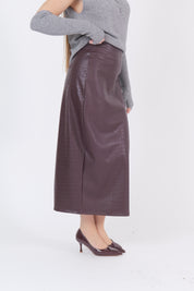 LONGUETTE ECOPELLE COCCO BORDEAUX