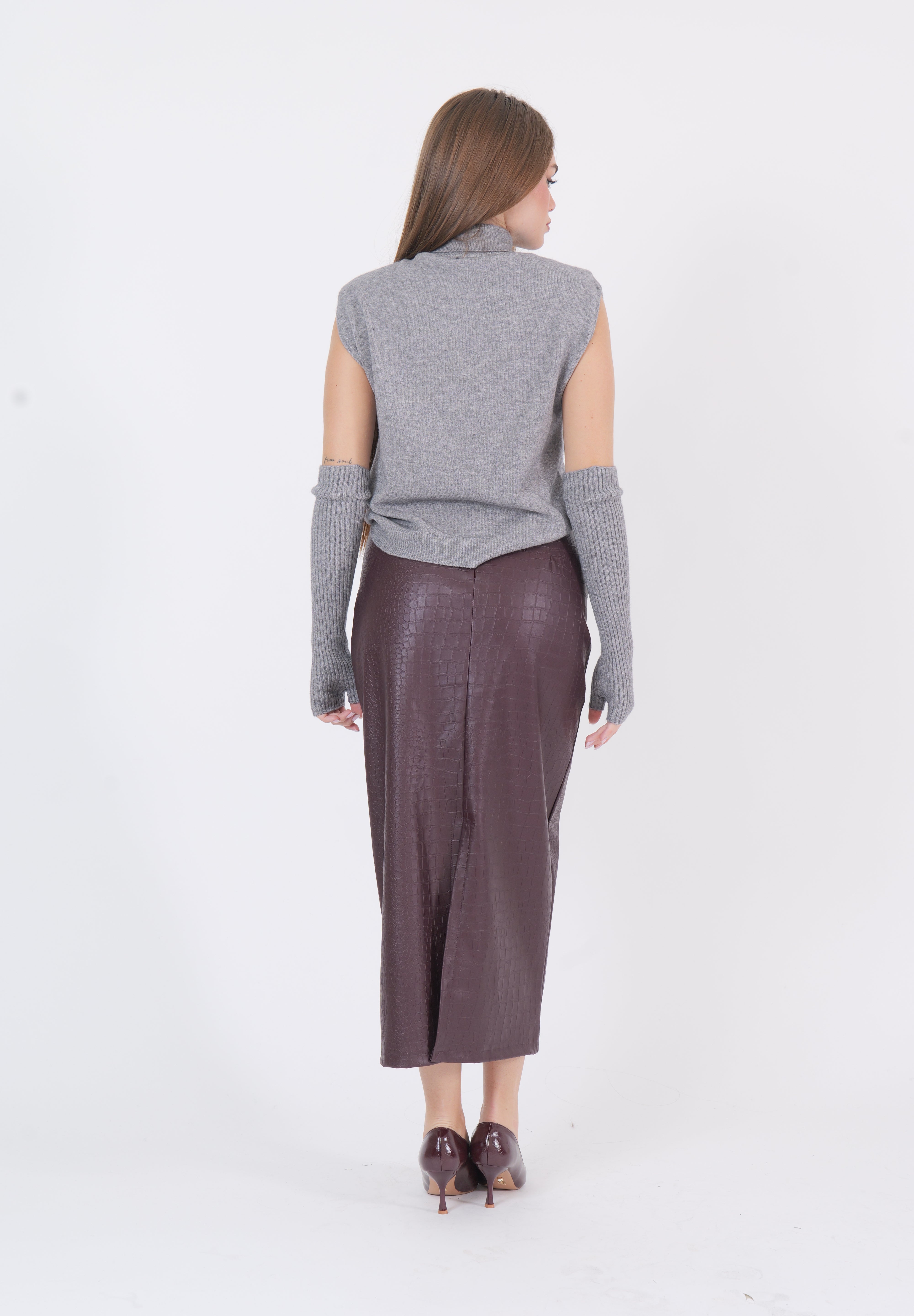 LONGUETTE ECOPELLE COCCO BORDEAUX