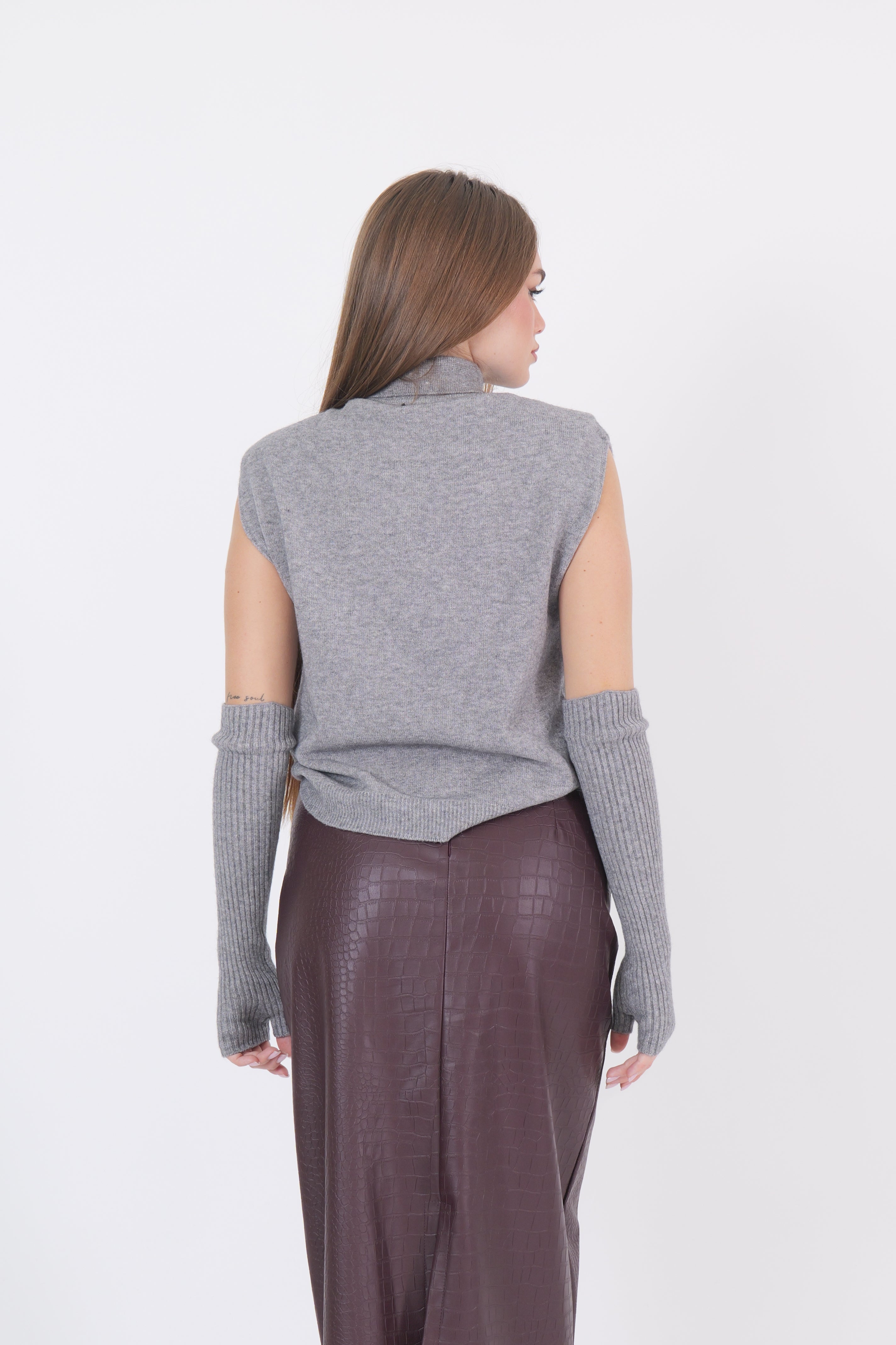 MAGLIA MANICOTTI GRIGIO DIXIE