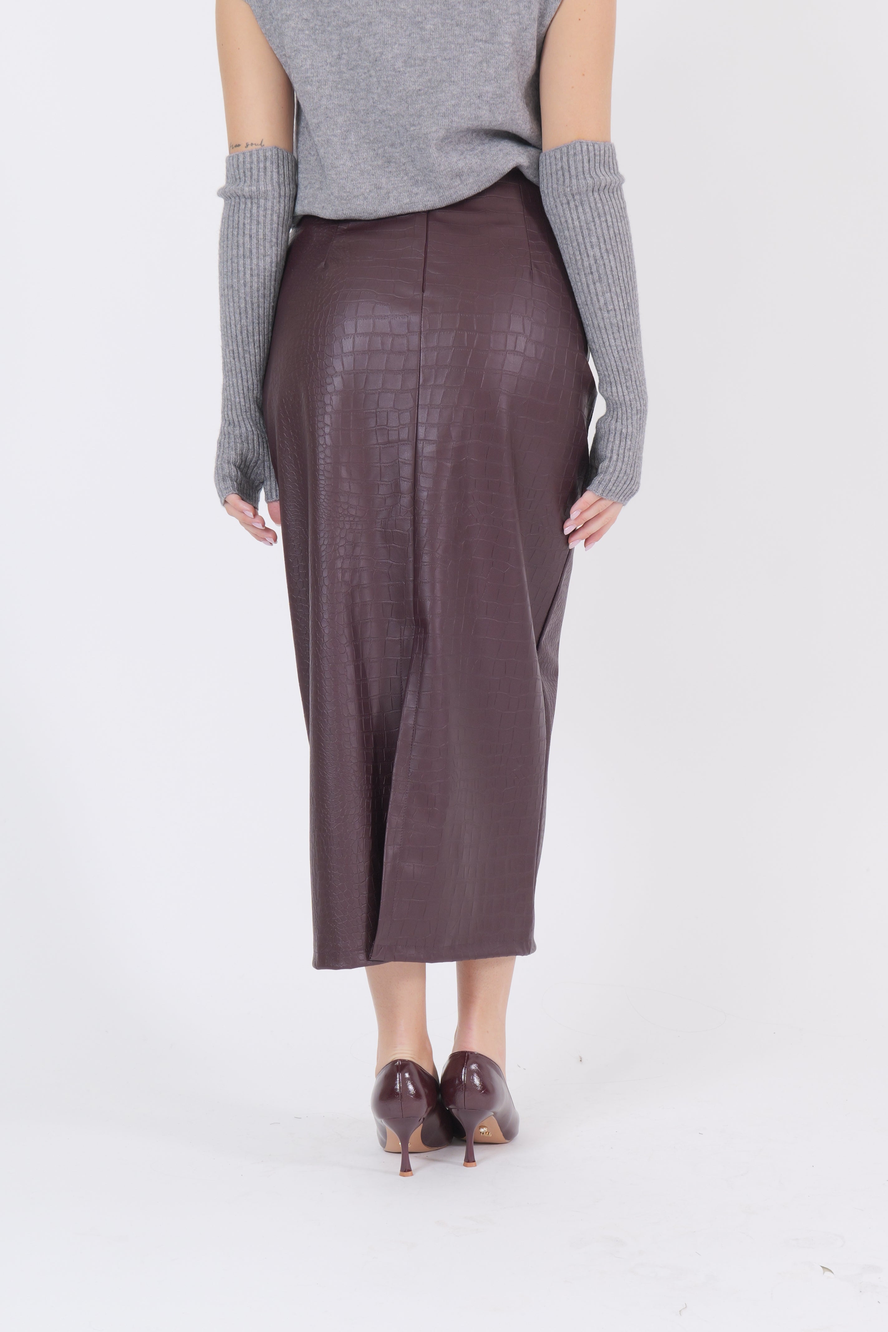 LONGUETTE ECOPELLE COCCO BORDEAUX
