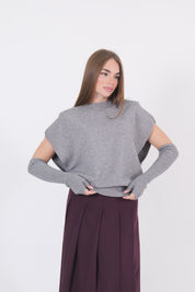 MAGLIA MANICOTTI GRIGIO DIXIE
