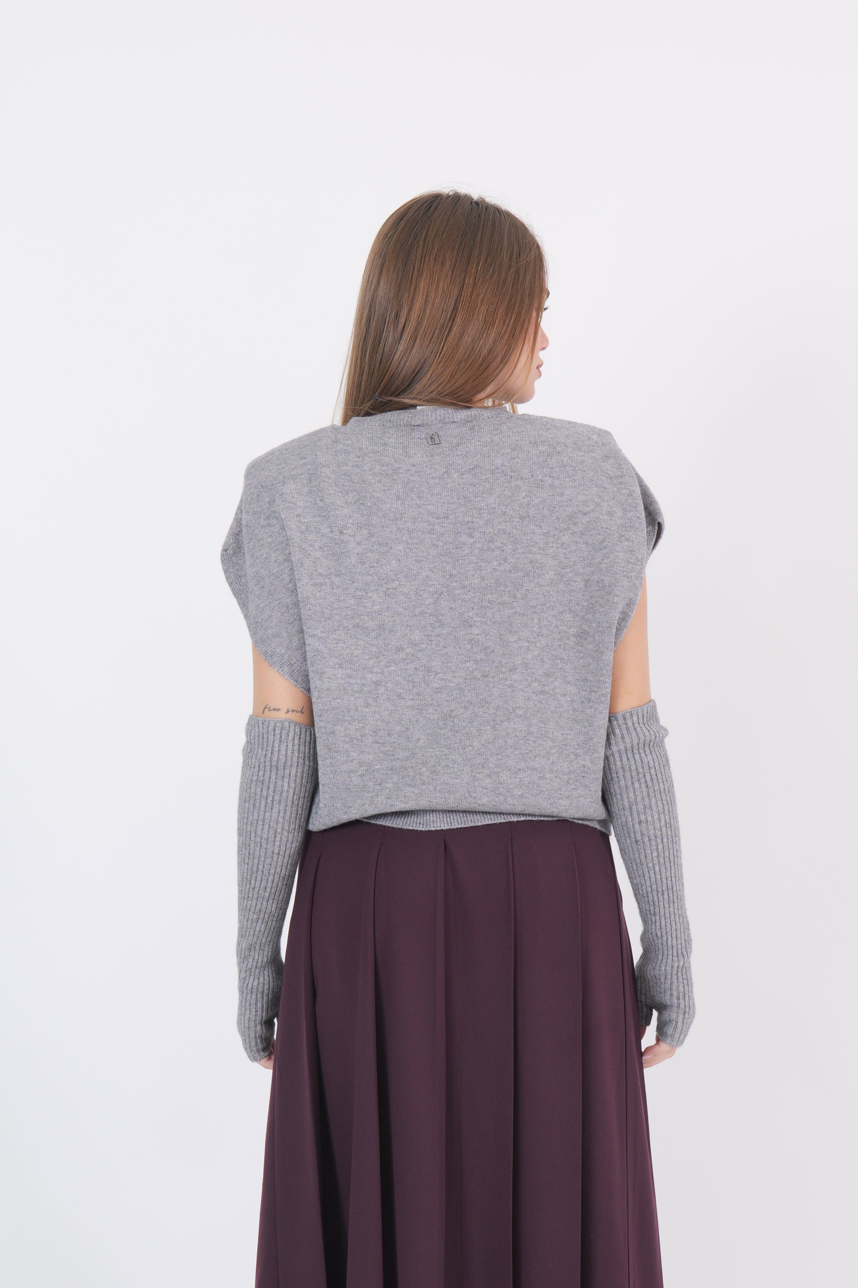 MAGLIA MANICOTTI GRIGIO DIXIE