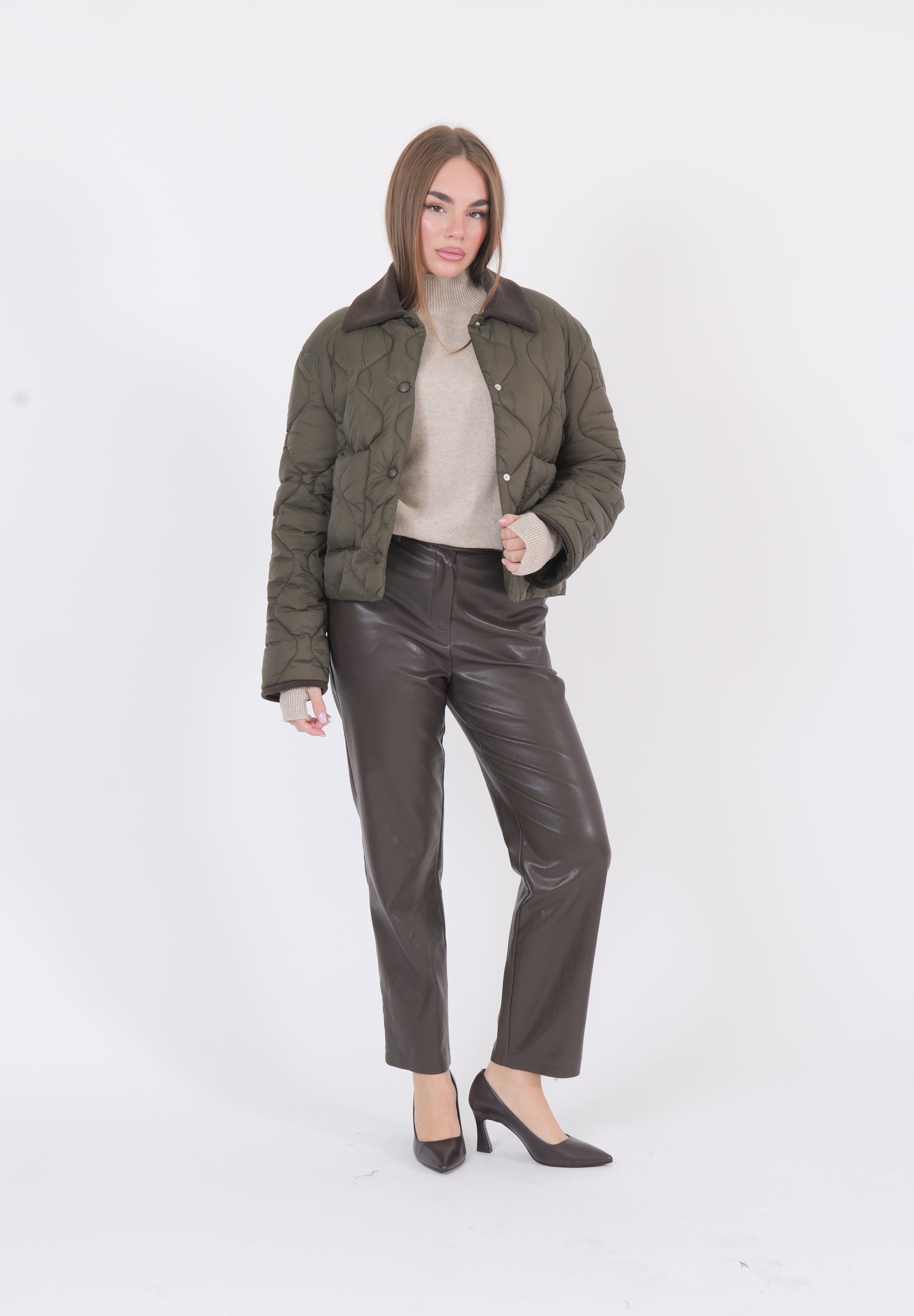 PANTALONE ECOPELLE MORO