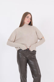 MAGLIA MANICOTTI BEIGE