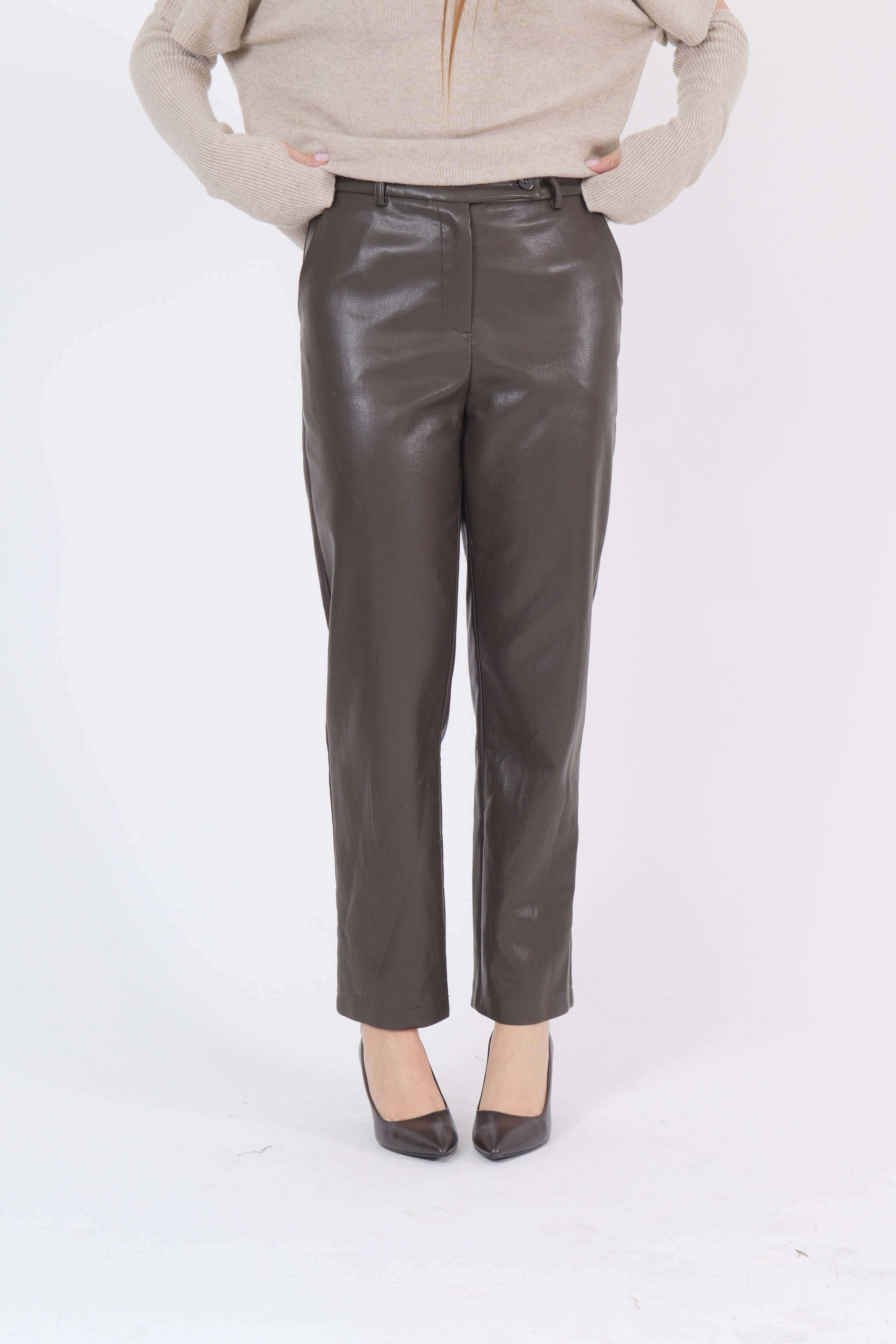 PANTALONE ECOPELLE MORO