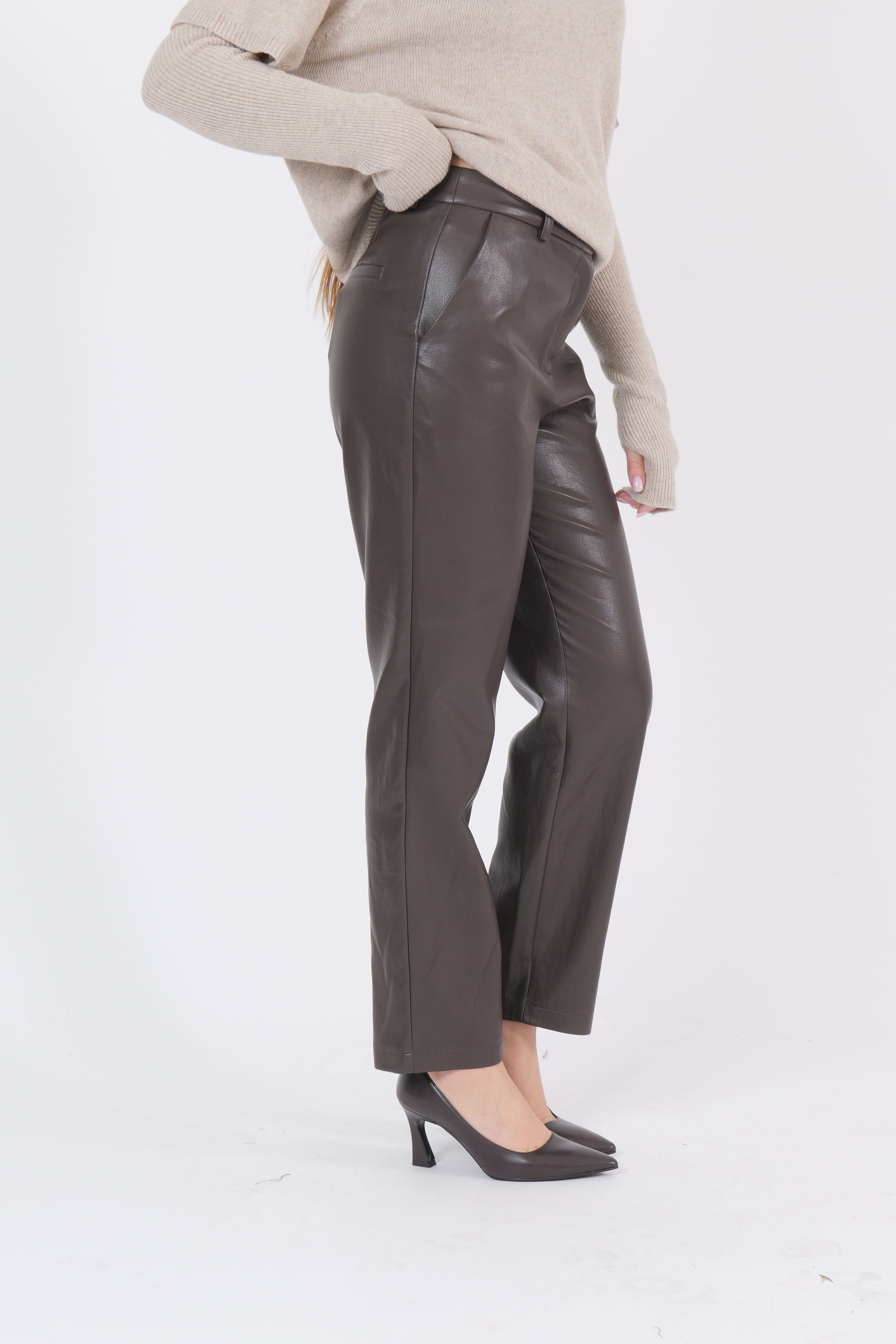 PANTALONE ECOPELLE MORO