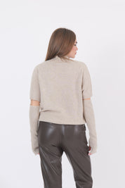 MAGLIA MANICOTTI BEIGE