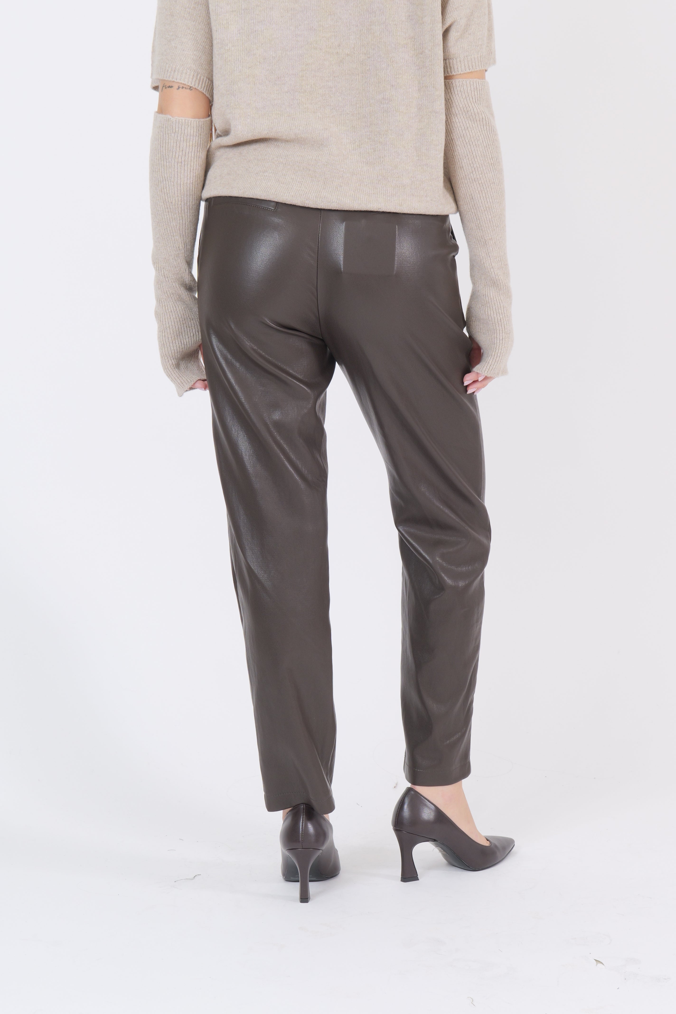 PANTALONE ECOPELLE MORO
