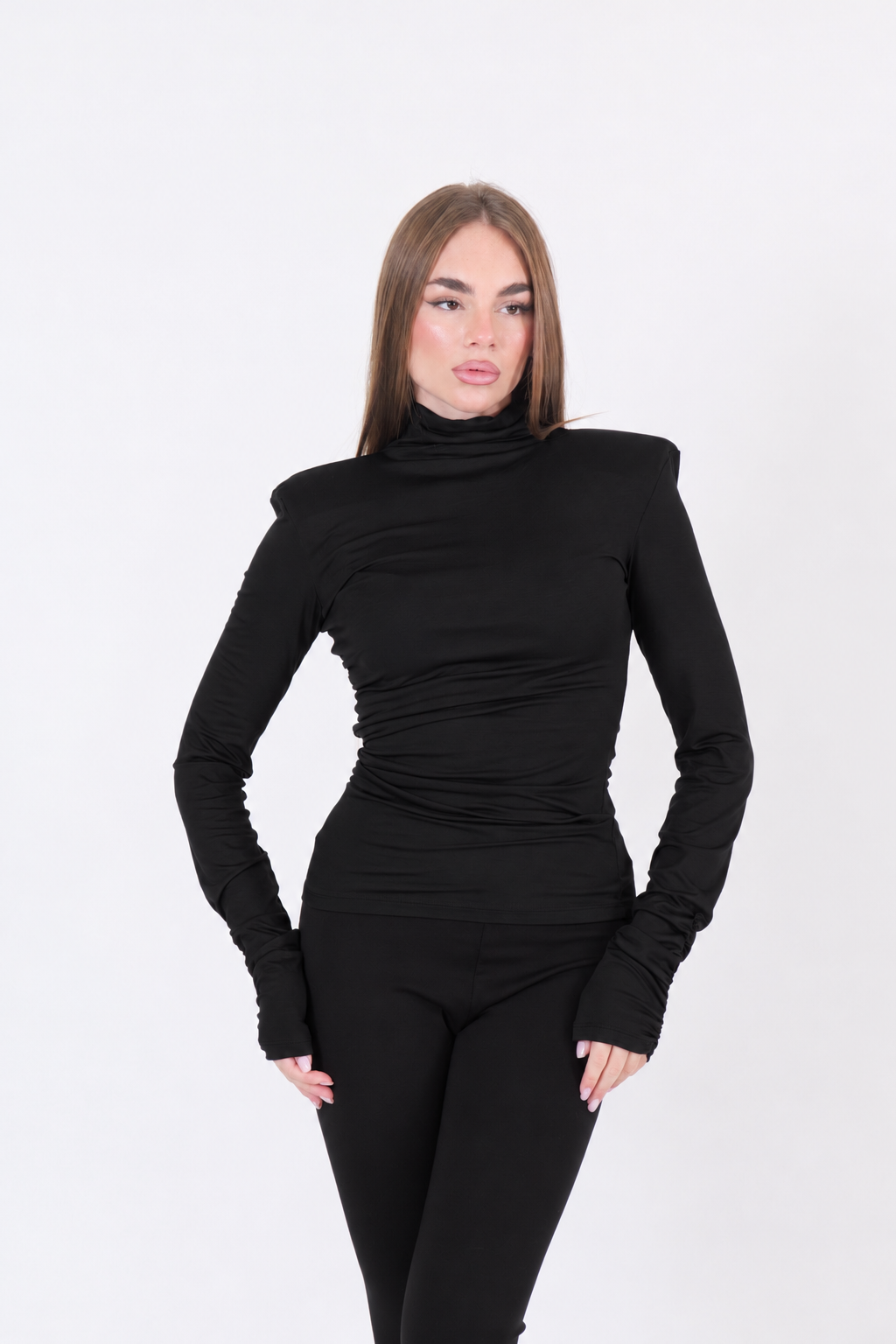 DOLCEVITA VISCOSA CON SPALLINE NERO