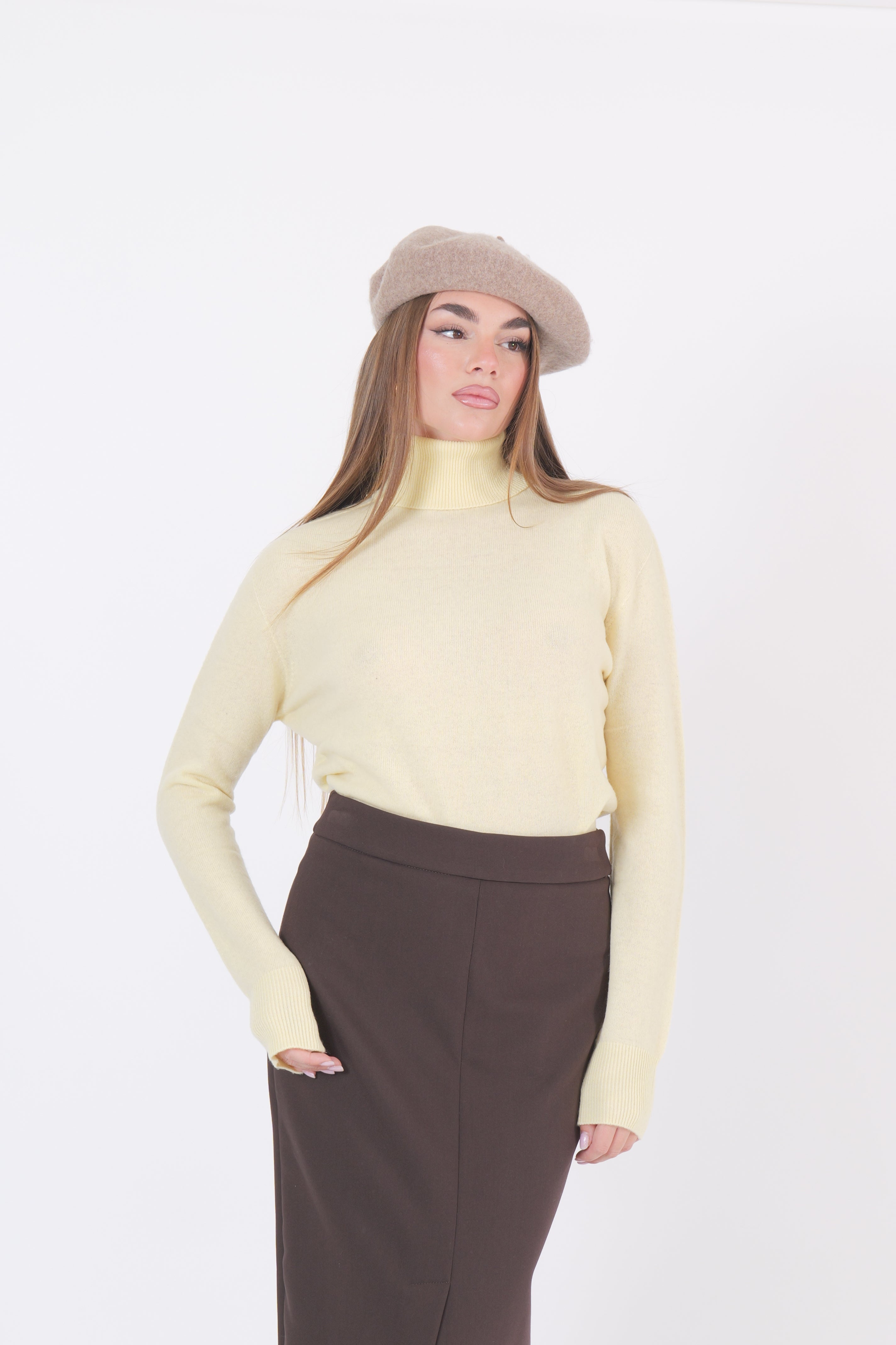 MAGLIA COLLO ALTO GIALLO