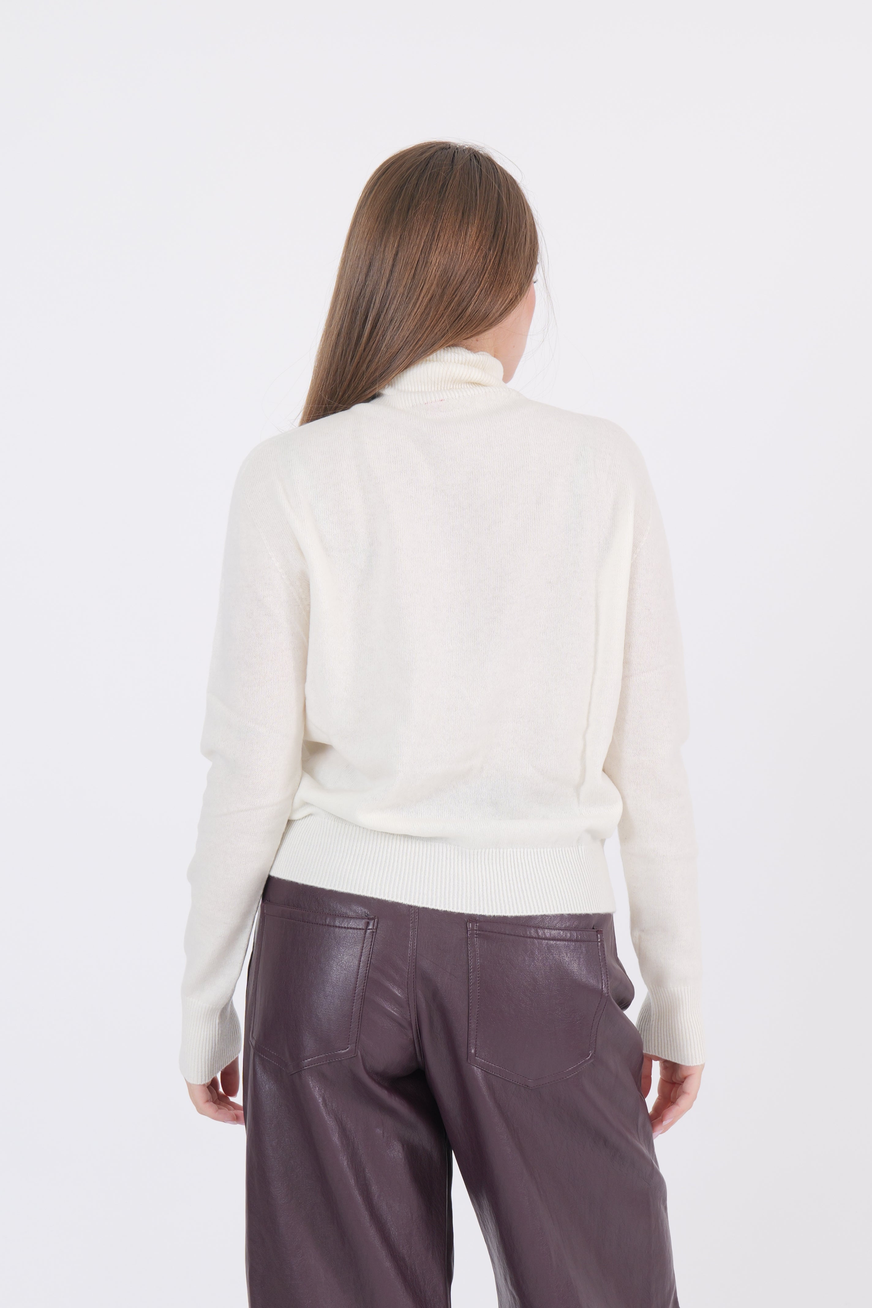 MAGLIA COLLO ALTO PANNA