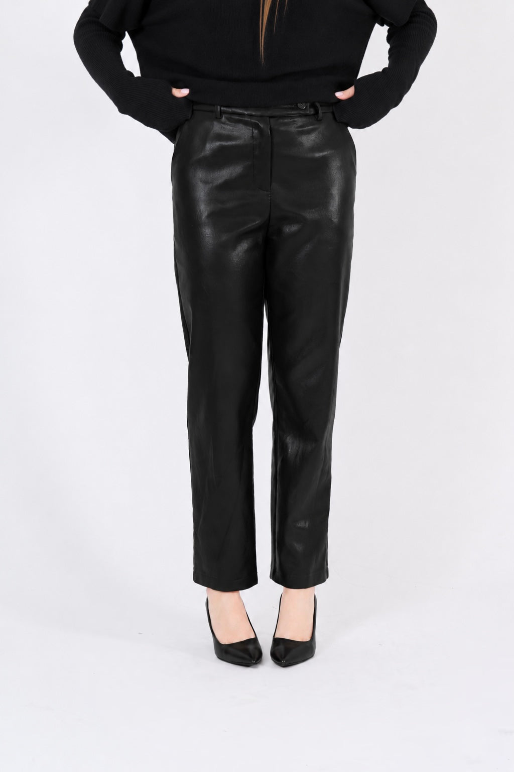 PANTALONE ECOPELLE NERO