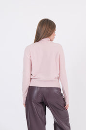 MAGLIA COLLO ALTO ROSA
