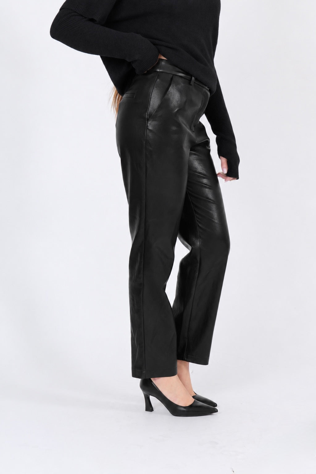 PANTALONE ECOPELLE NERO