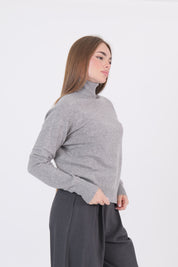 MAGLIA  COLLO ALTO GRIGIO
