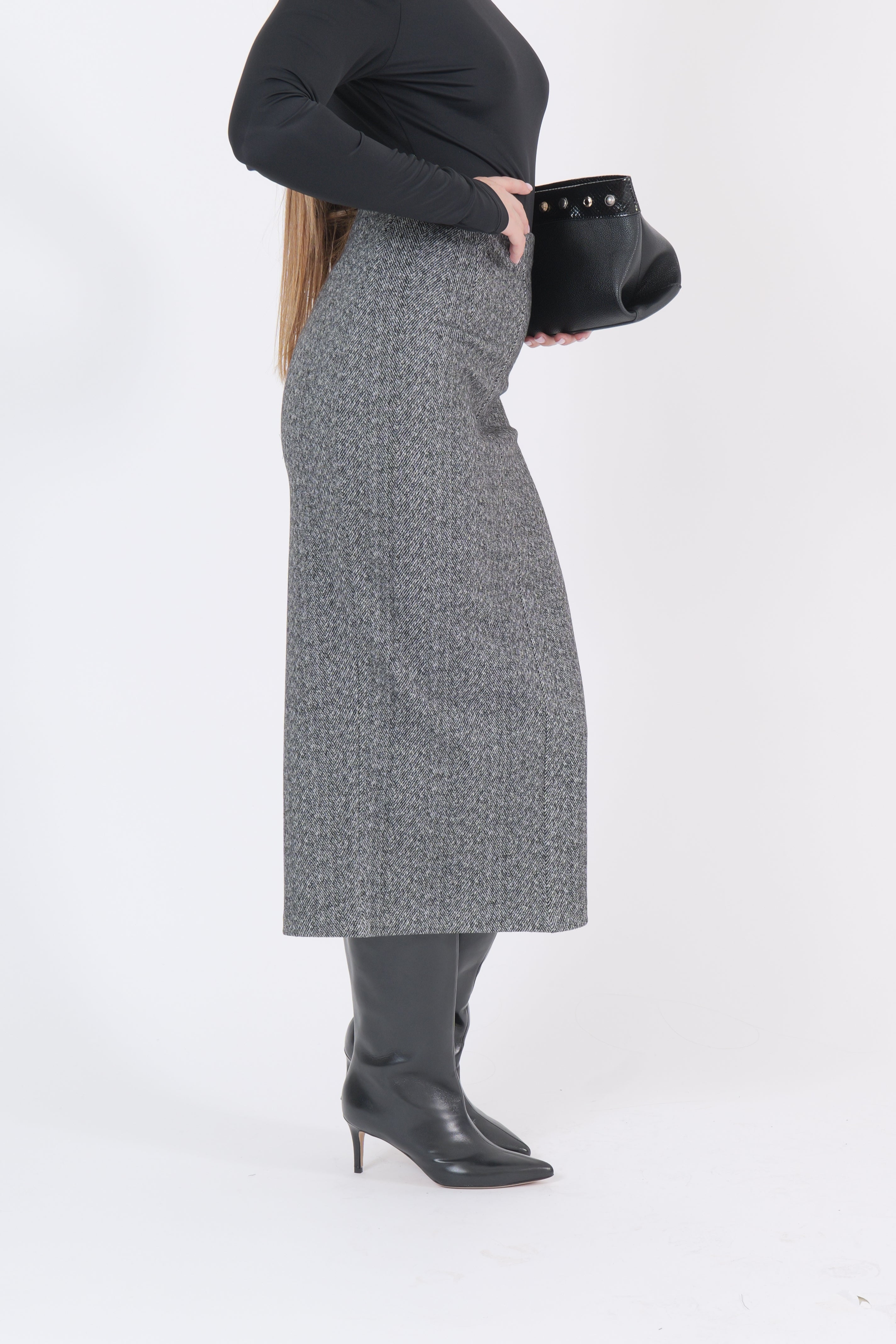 GONNA TWEED BIANCO E NERO