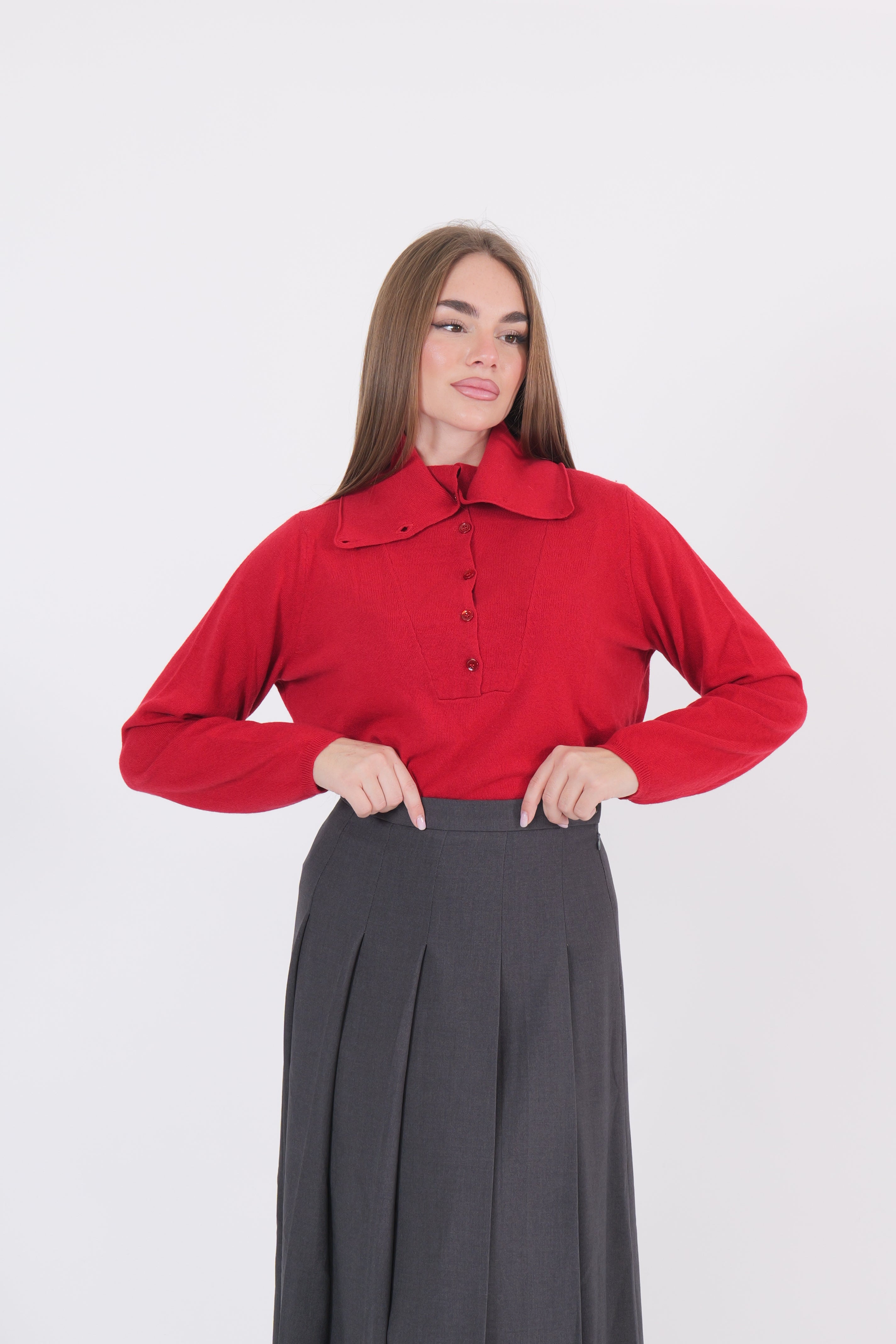 MAGLIA COLLO ALTO ROSSO