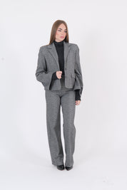 PANTALONE TWEED BIANCO/NERO