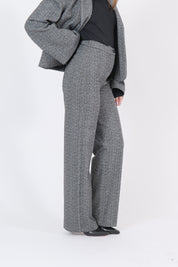 PANTALONE TWEED BIANCO/NERO