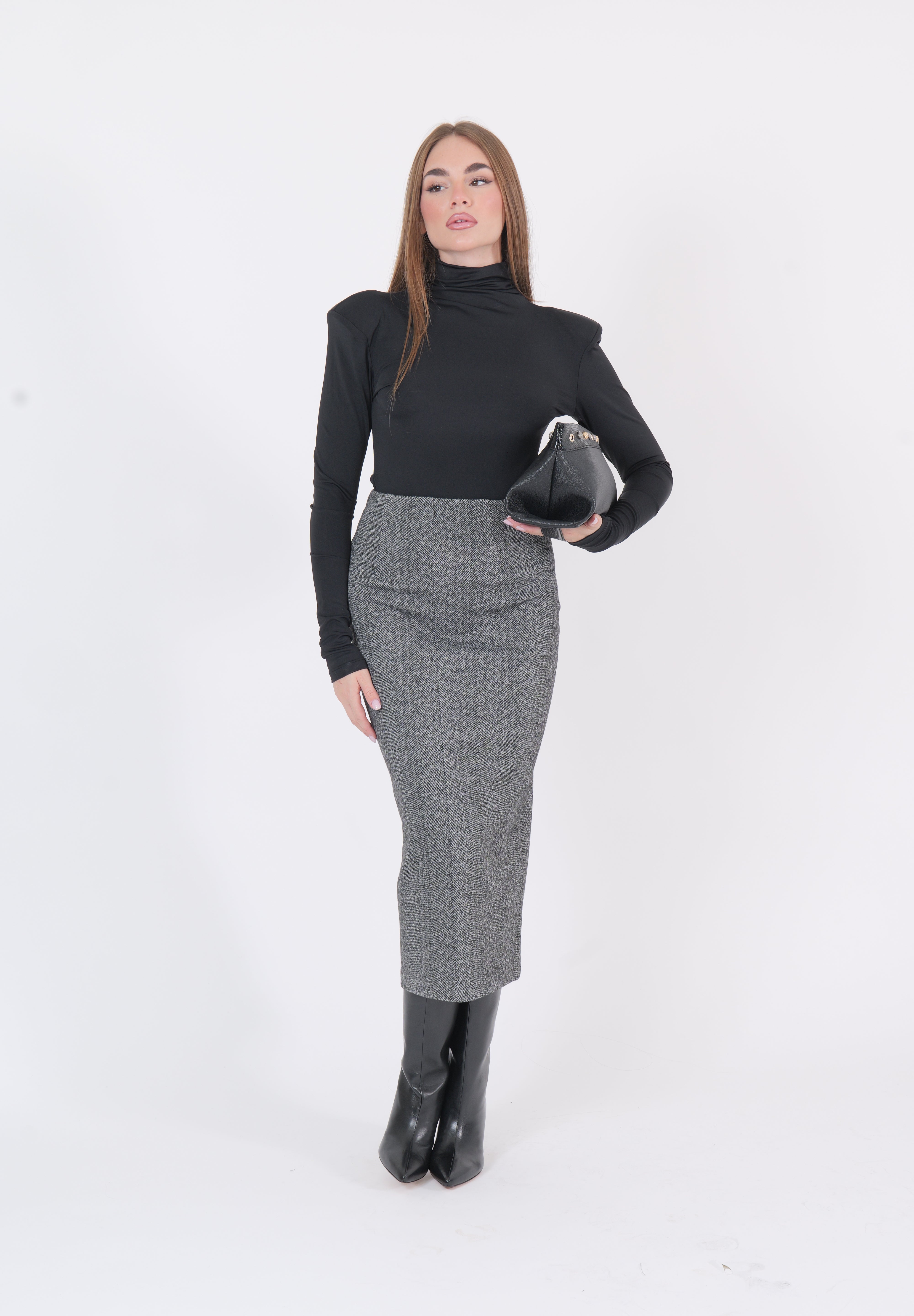 GONNA TWEED BIANCO E NERO