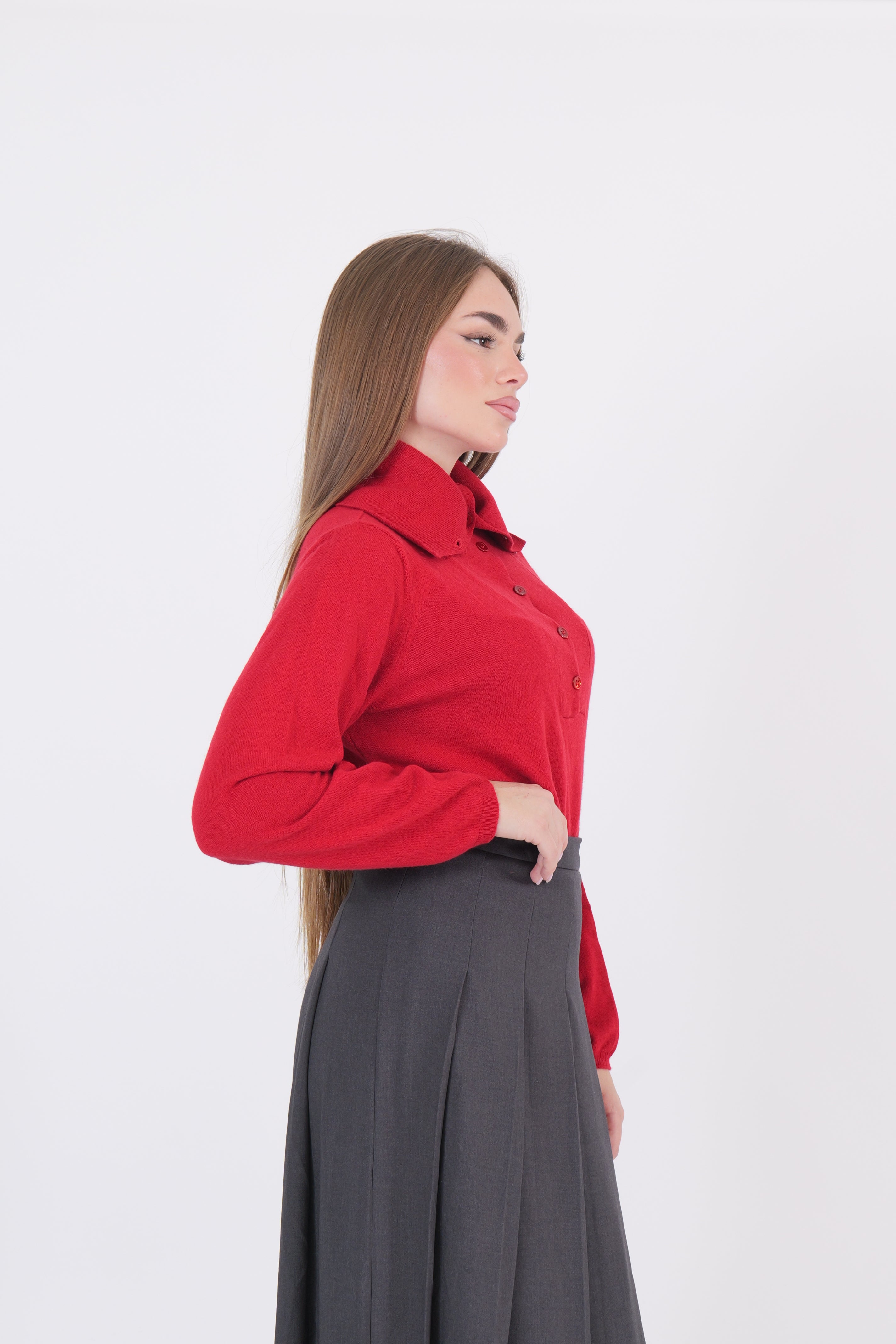 MAGLIA COLLO ALTO ROSSO