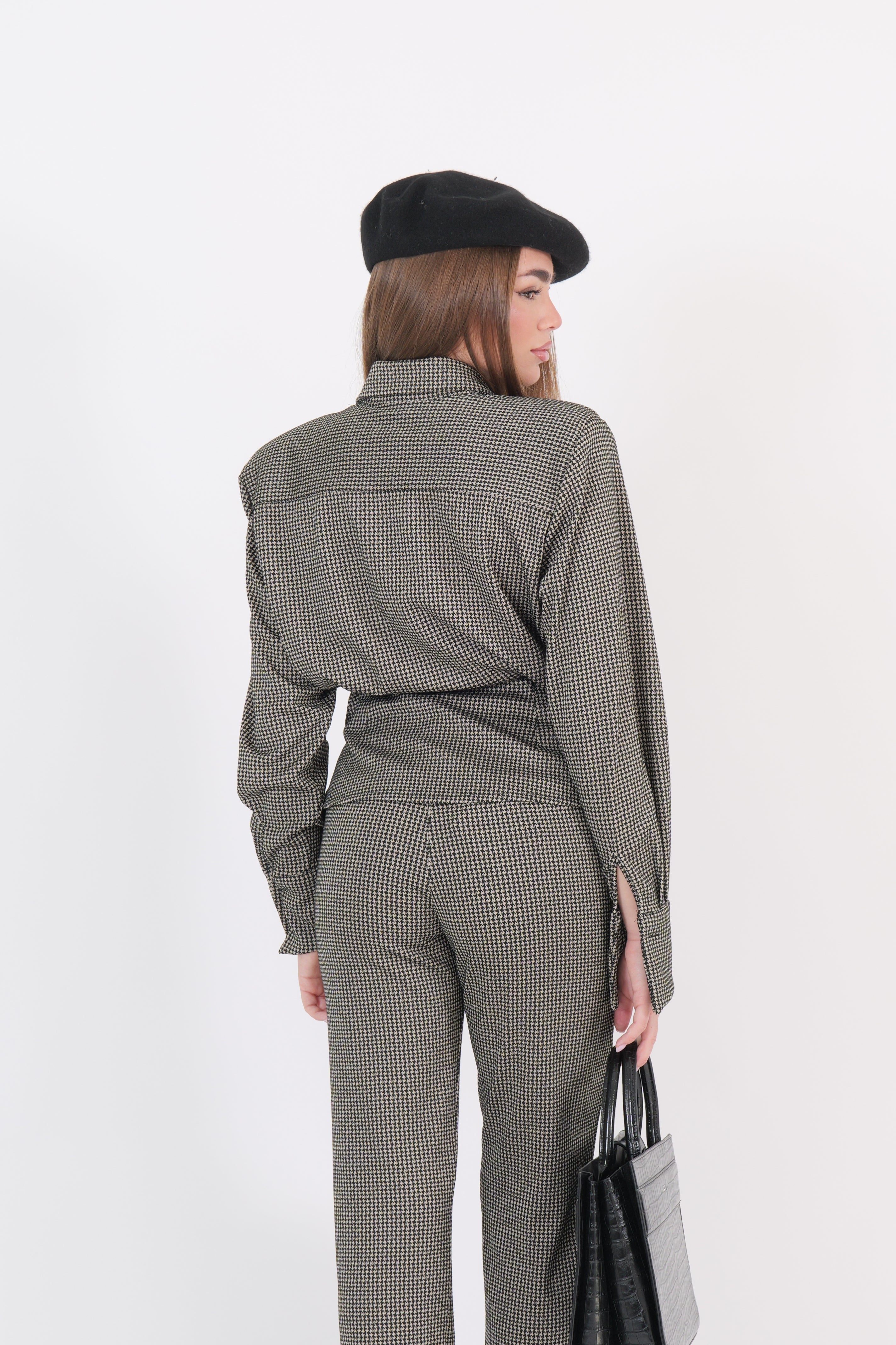 CAMICIA PARIS NERO/BEIGE