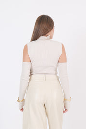 MAGLIA CROP BURRO