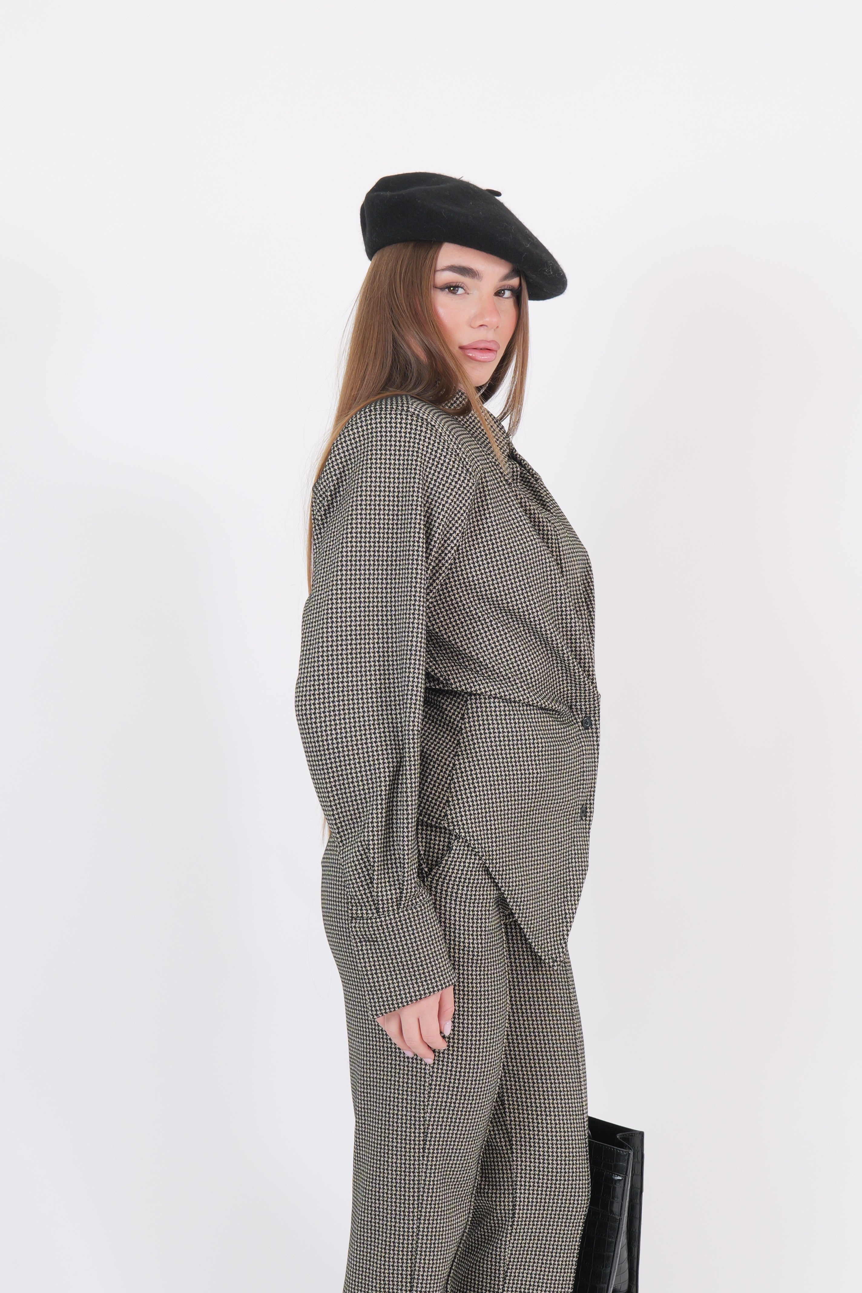 CAMICIA PARIS NERO/BEIGE