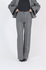 PANTALONE TWEED BIANCO/NERO