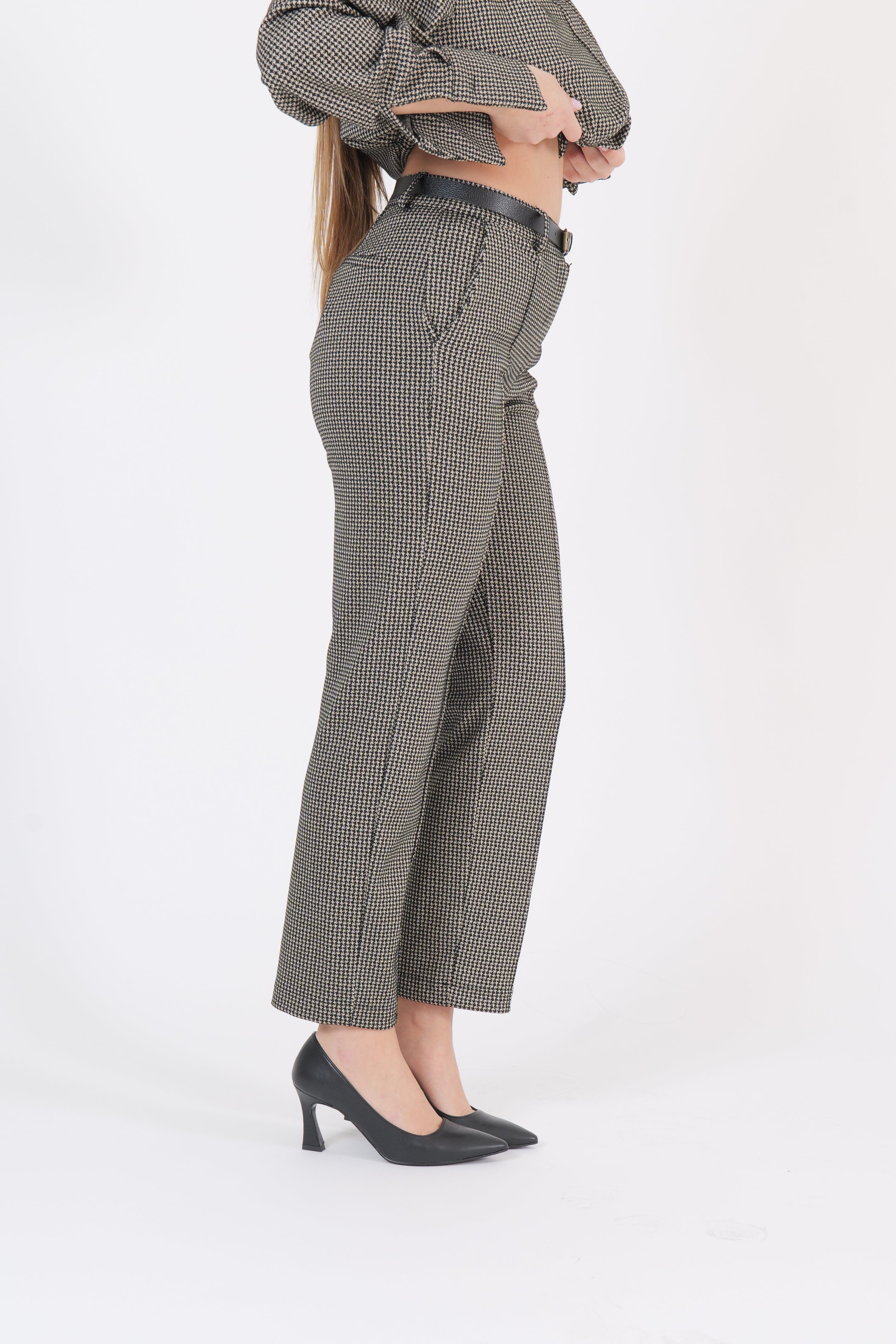 PANTALONE PARIS NERO/BEIGE
