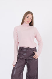 MAGLIA COLLO ALTO ROSA