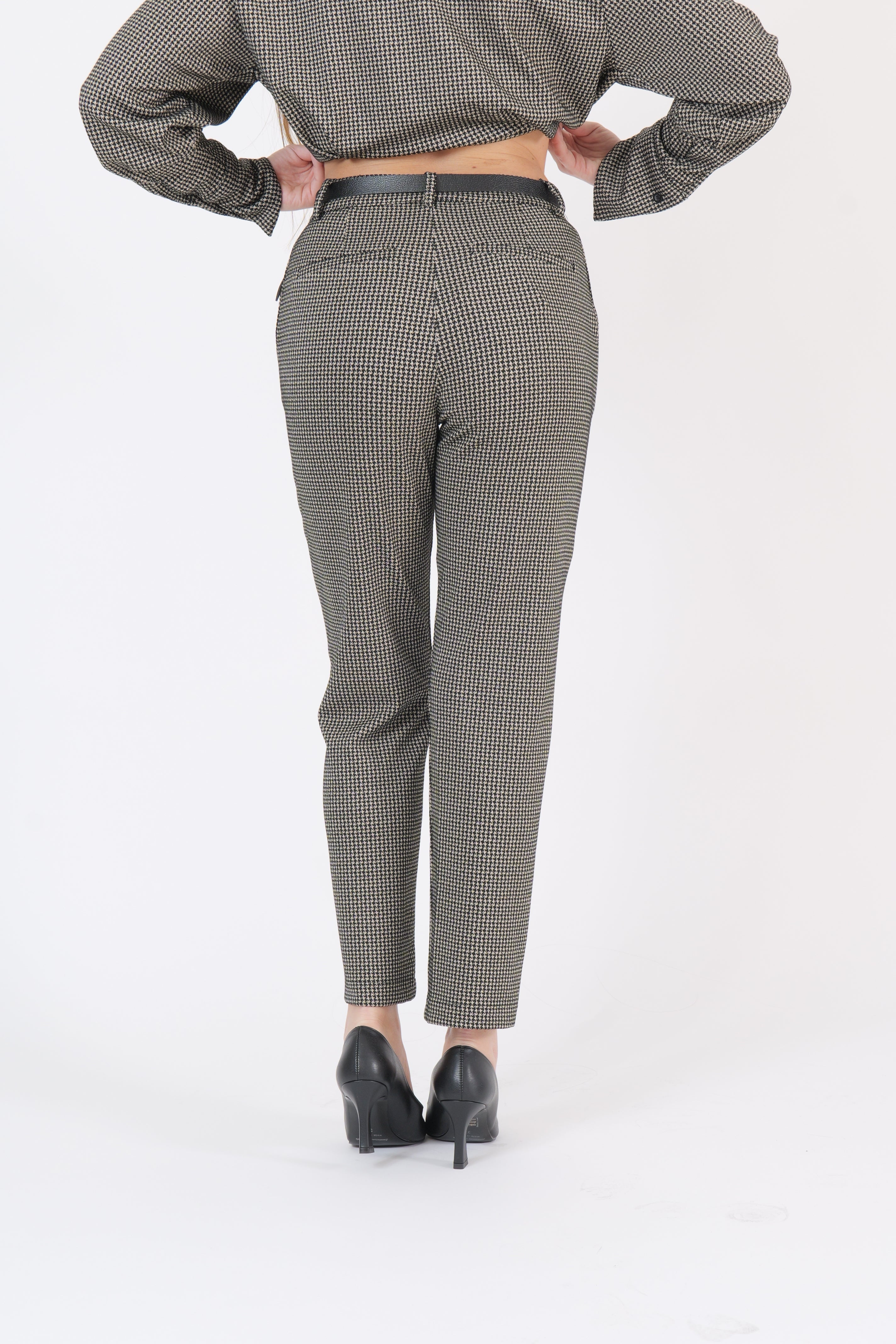 PANTALONE PARIS NERO/BEIGE